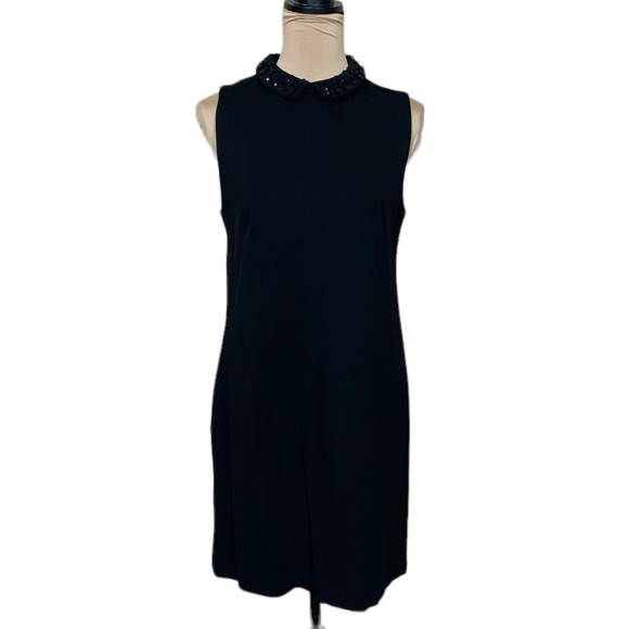 EUC Cynthia Rowley Sleeveless Beaded Collar Jersey Dress - Picture 1 of 8